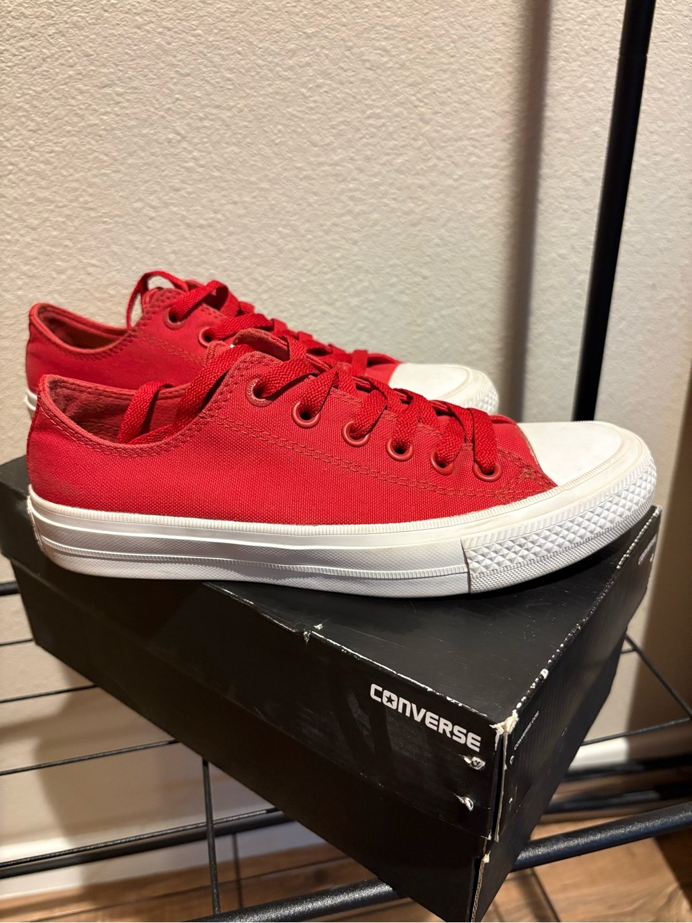Converse Low Top Canvas Sneakers - Red